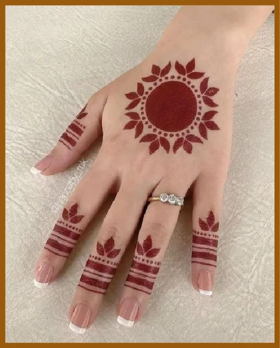 Khafif Back Hand Mehndi With Mandala Art